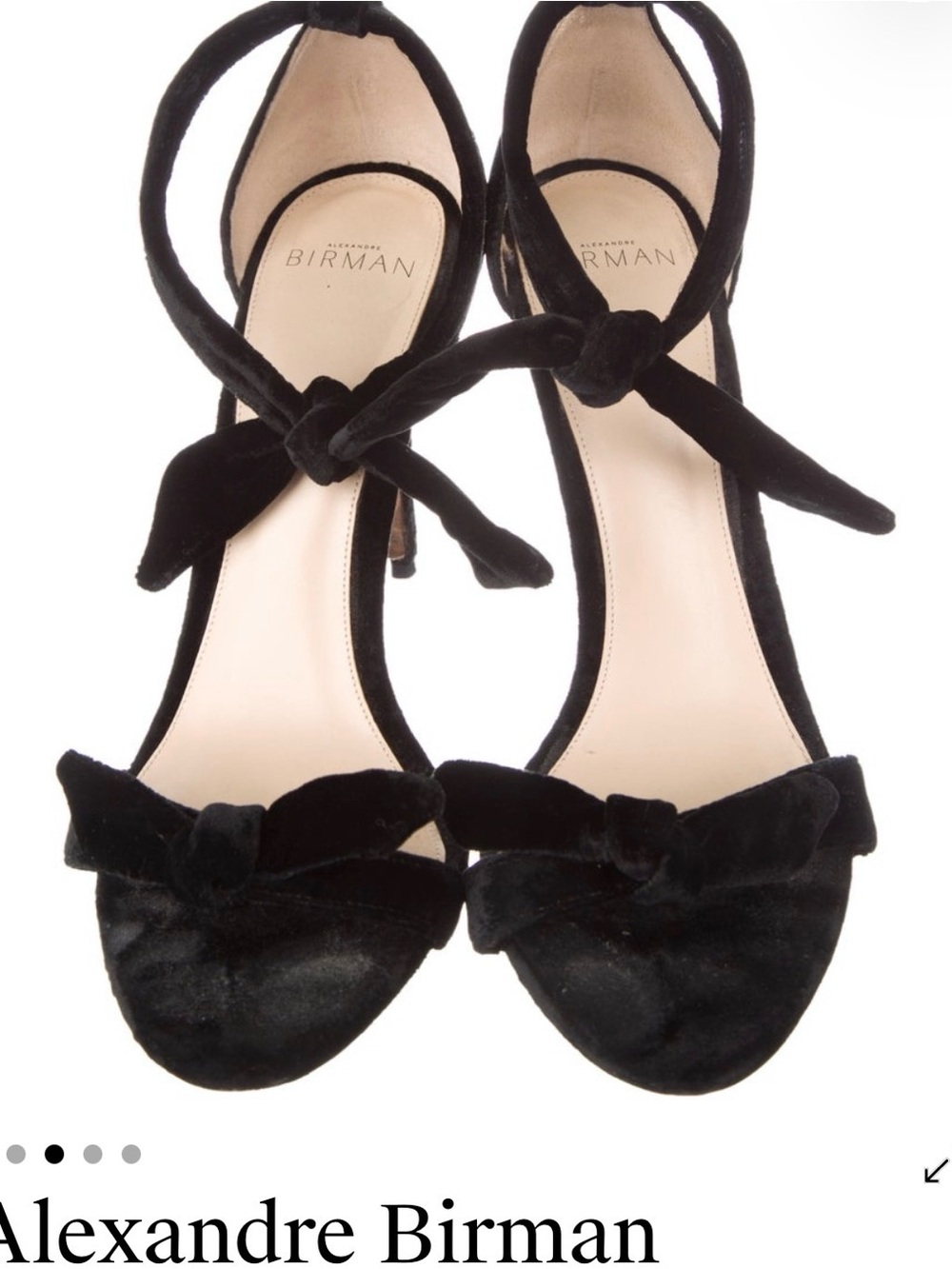 Alexandre Birman Black Velvet Bow Ankle-Tie Heels